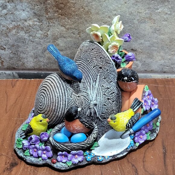 Bradford Exchange Touch Activated Songbirds Sculpture Spring Arrival A O22 Natur - Picture 10 of 11